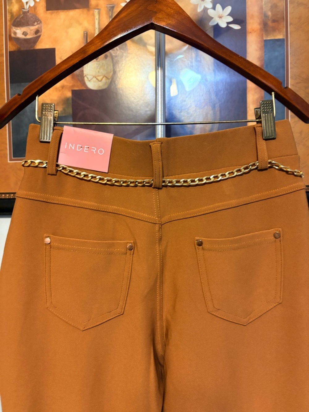 NWT Indigo Scuba Gold Chain Pants - Brown - Picture 4 of 5